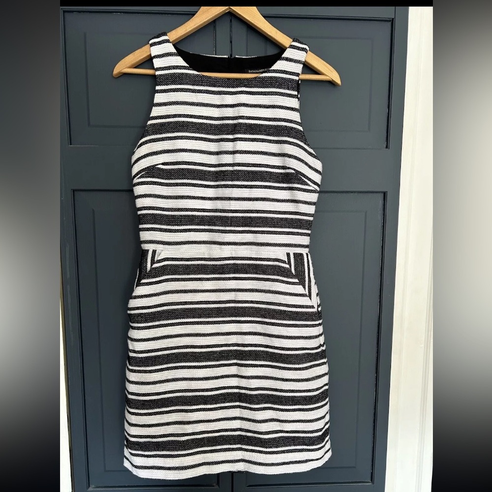 Banana Republic Womens Open Back Jacquard Sheath Dress Size 4